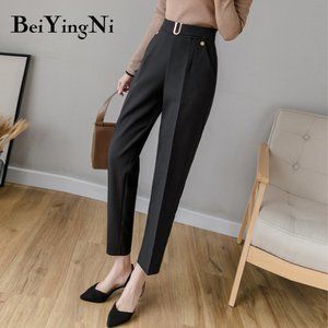 Beiyingni High Waist Suit Pants Female